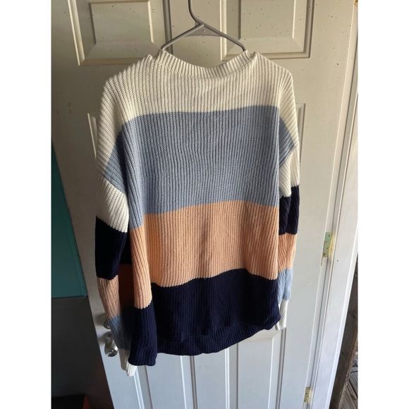 Four-tone Colorblock Sweater (Large) (MultiColor) - Picture 2 of 3
